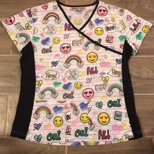 Scrub top notebook pattern with black side panels